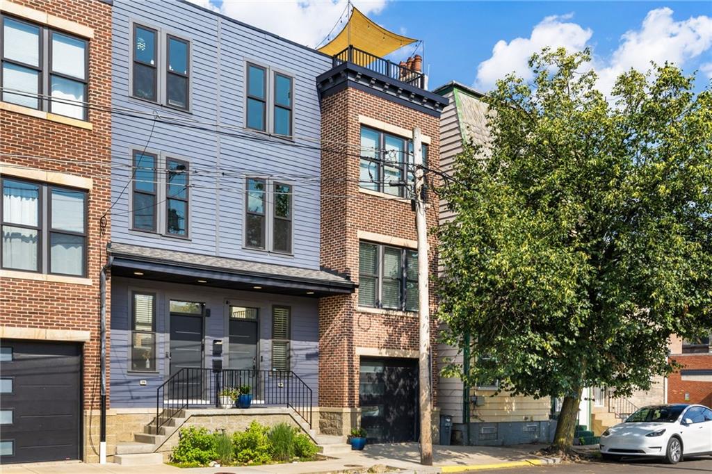 a view of a building with street view