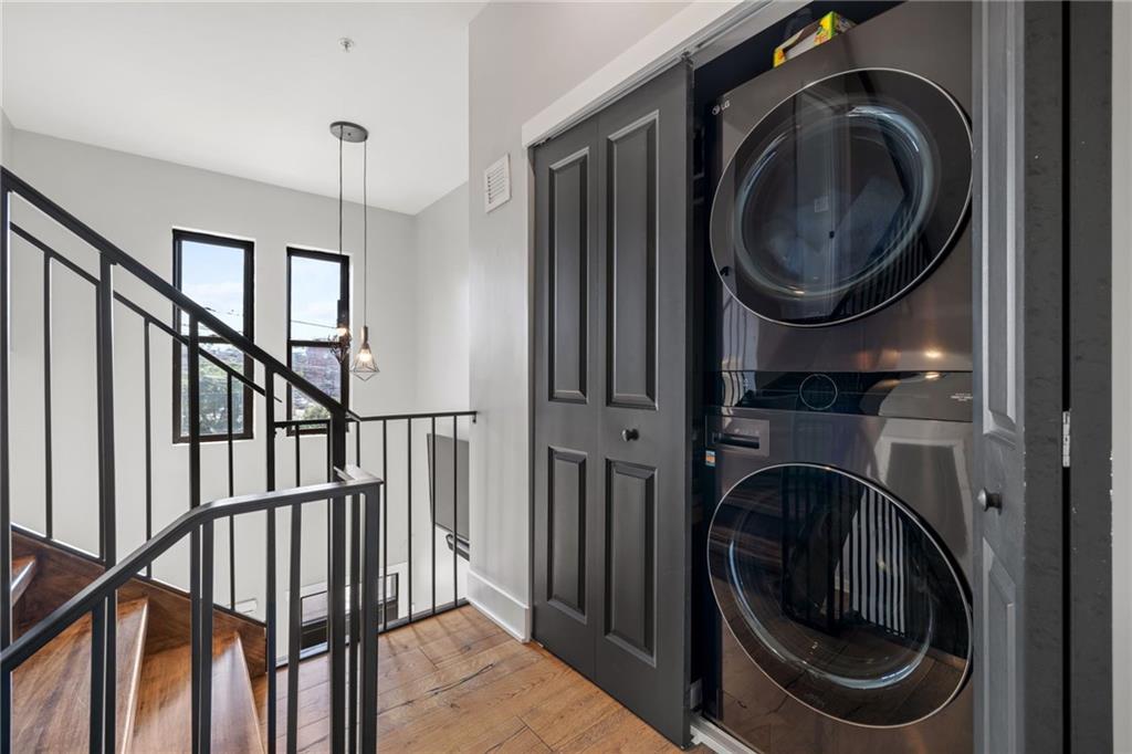 734 Middle Street Pittsburgh, PA 15212 - Photo 21 of 46 a view of a hallway with washer and dryer