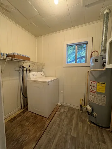 a utility room with a washer and dryer