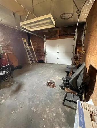 a view of room with wooden floor