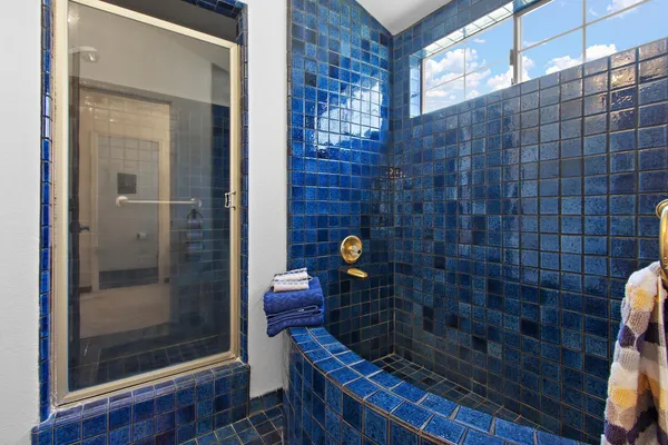 a bathroom with a shower