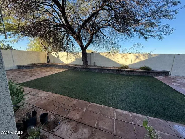a view of a backyard