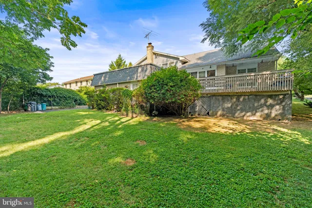 a view of a grassy field with trees in the background
