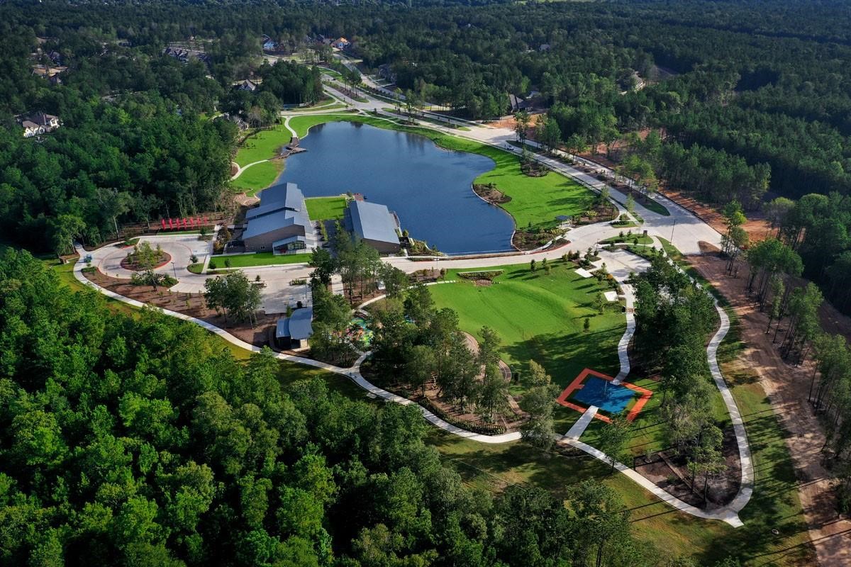 17530 Sunset Skies Road Conroe, TX 77302 - Photo 47 of 47 an aerial view of residential house with outdoor space and swimming pool