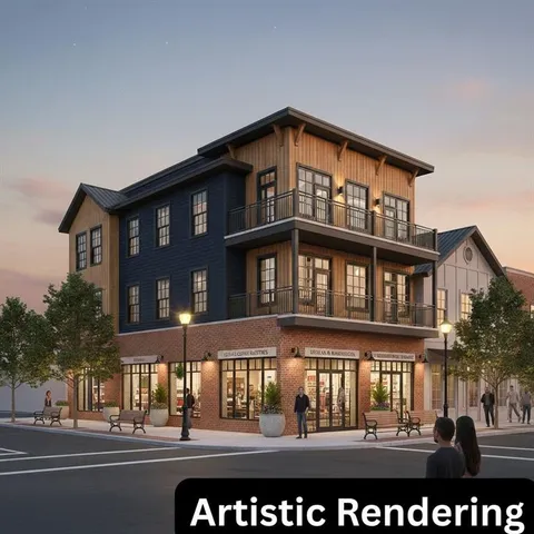 a front view of a building