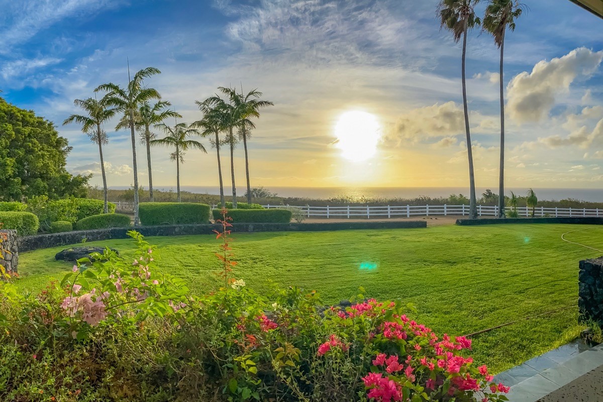 Sunset Ocean views are Magnificent from this Immaculate custom home with guest house on 10 acres