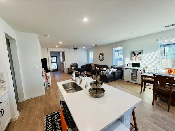 a living room with furniture and a couch