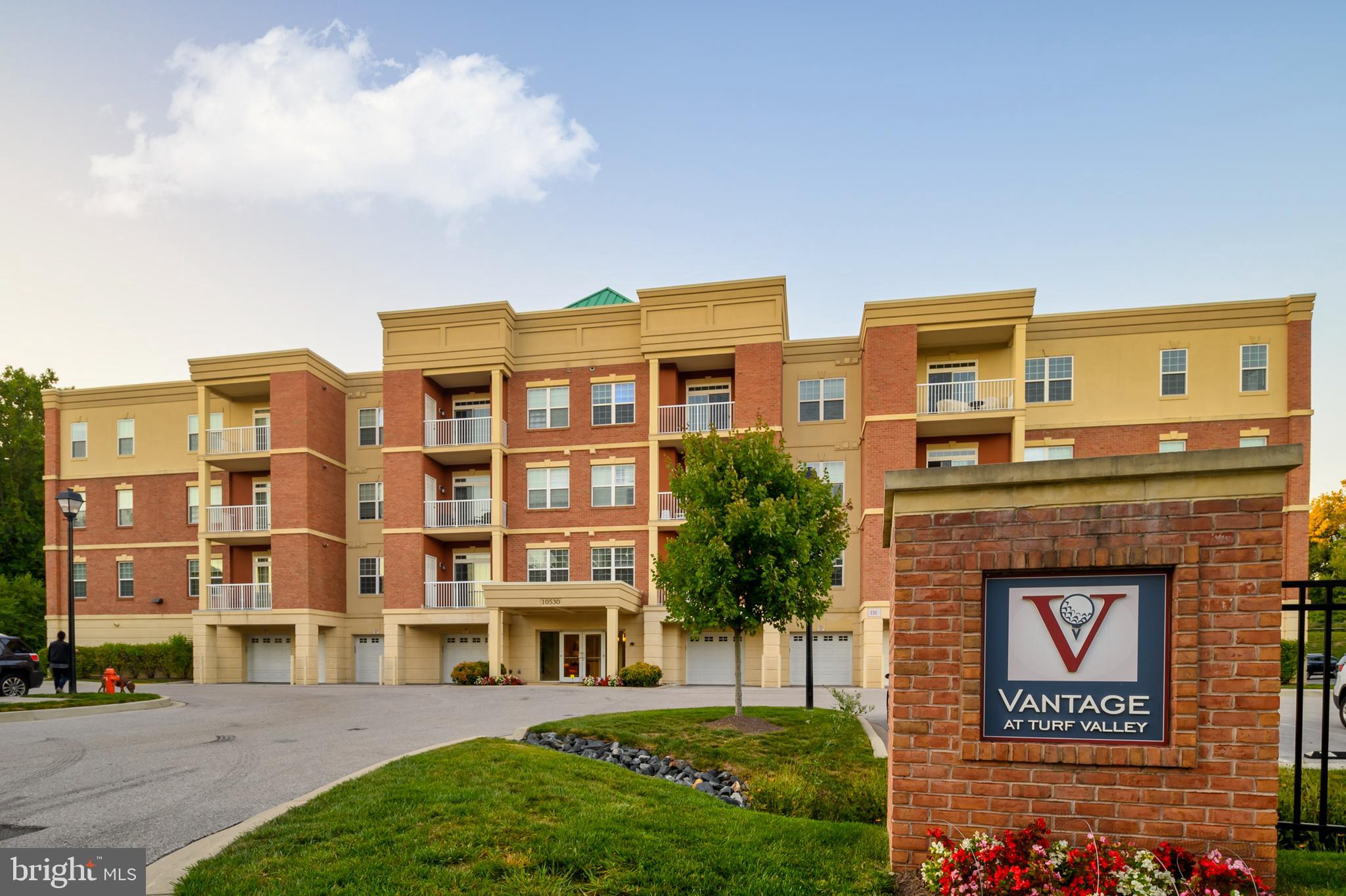 a building view with a garden space