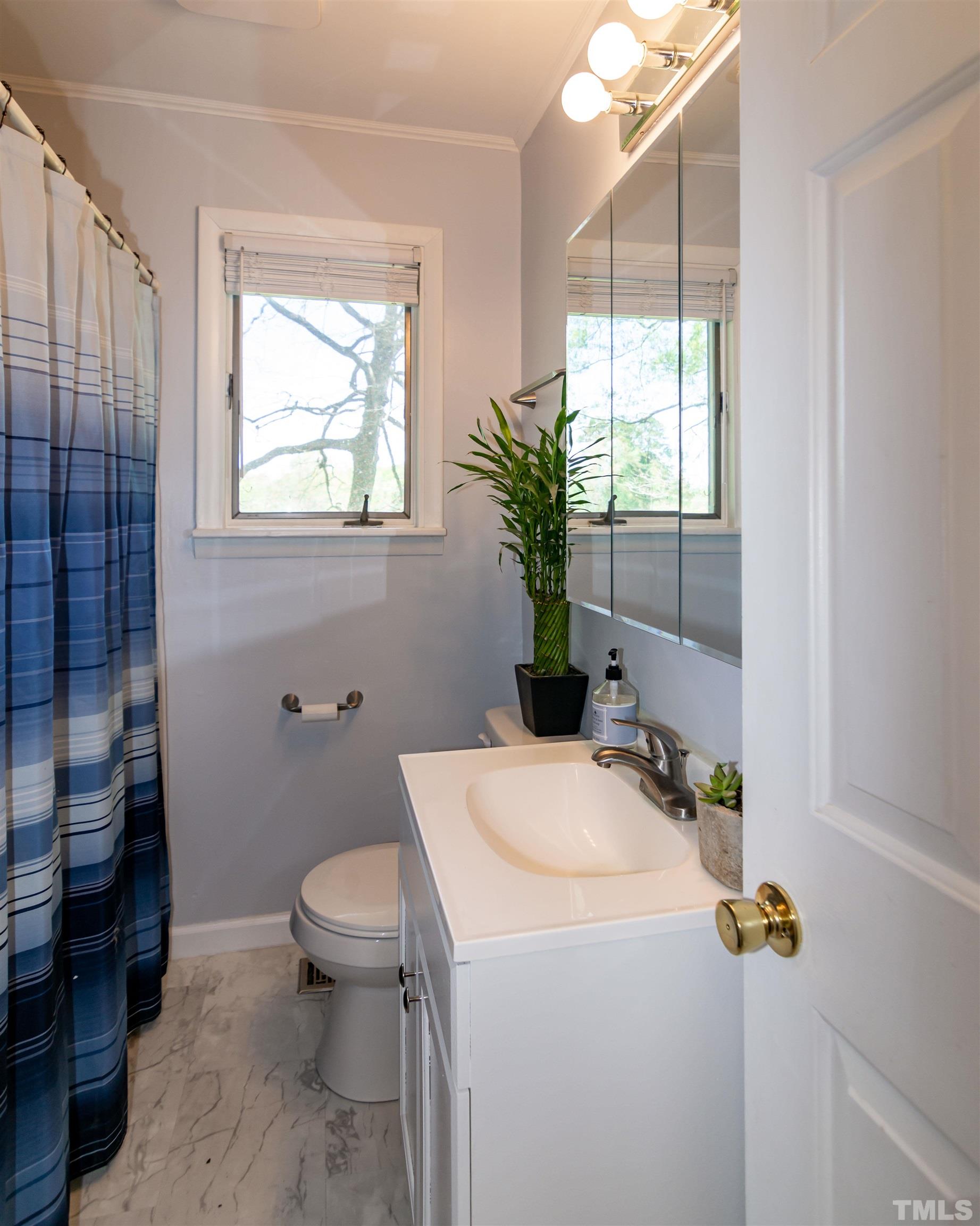804 Stallings Road Durham, NC 27703 - Photo 31 of 37 a bathroom with a sink a toilet and a shower