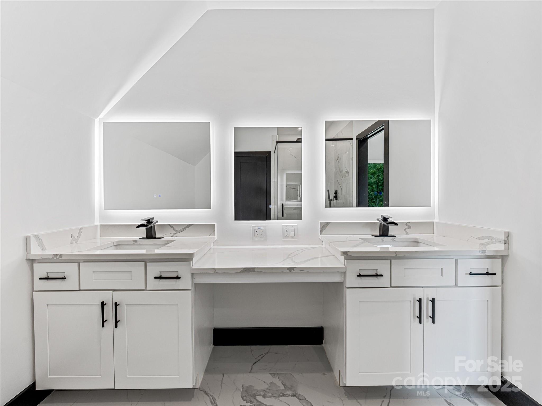 74 Jeranna Road Mills River, NC 28759 - Photo 37 of 42 a view with cabinets a sink dishwasher and a mirror with wooden floor