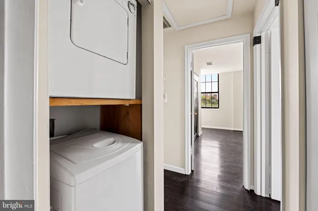 a utility room with washer and dryer