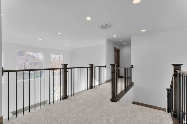 2724 Mt Jordan Road Sandy, UT 84092 - Photo 29 of 33 Hallway with carpet, recessed lighting, and an upstairs landing