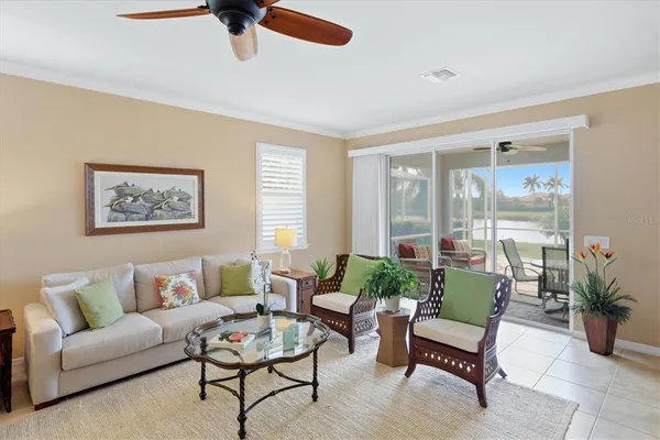 a living room with furniture