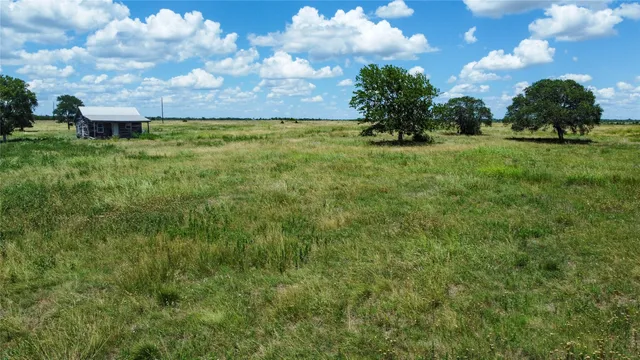a backyard of a house with lots of green space