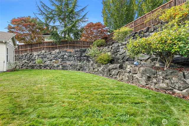 a view of yard with a large tree