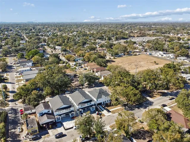 an aerial view of multiple house