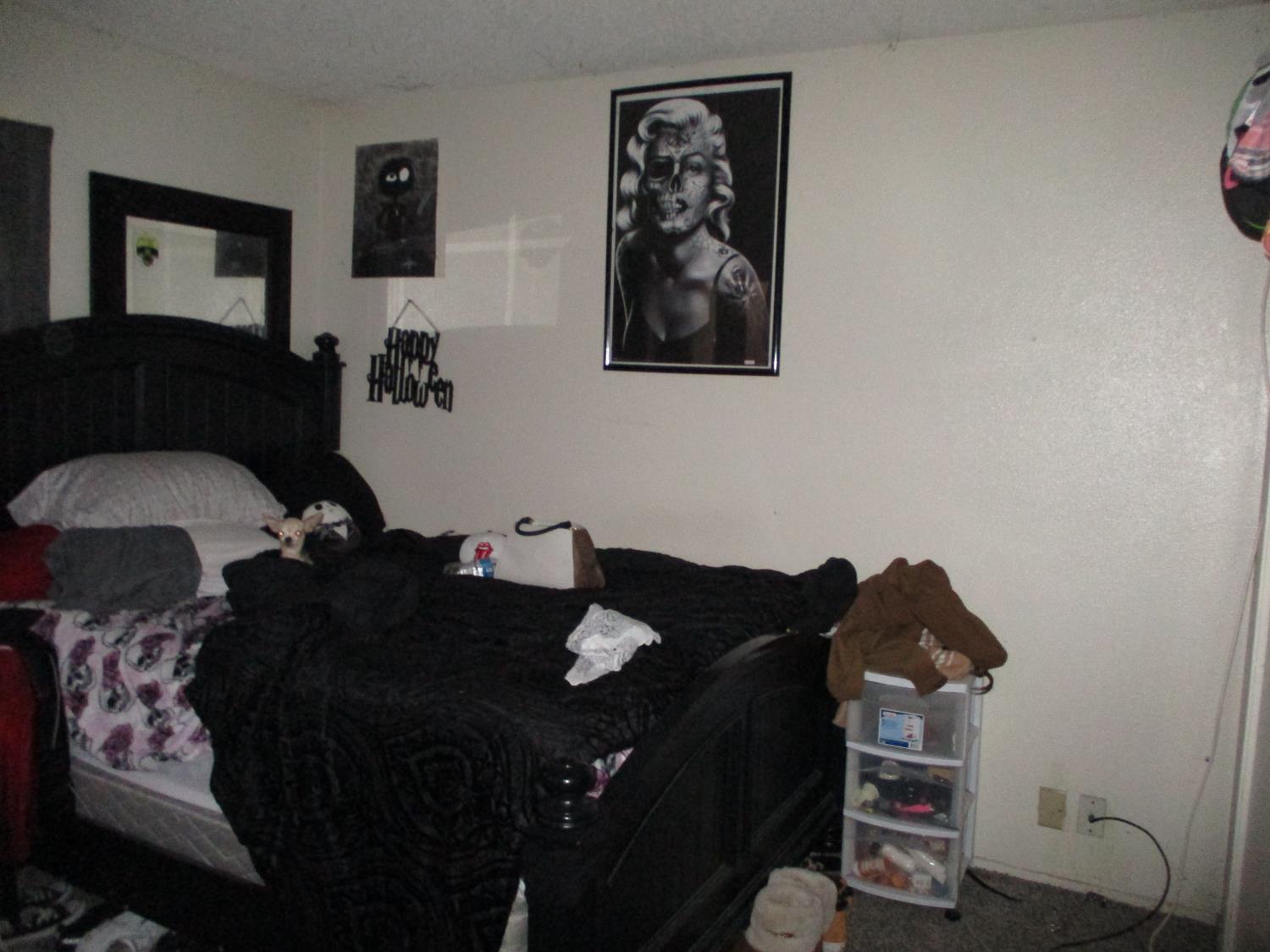 8437 Cherbourg Way Stockton, CA 95210 - Photo 18 of 28 a bedroom with a bed lamp and a closet