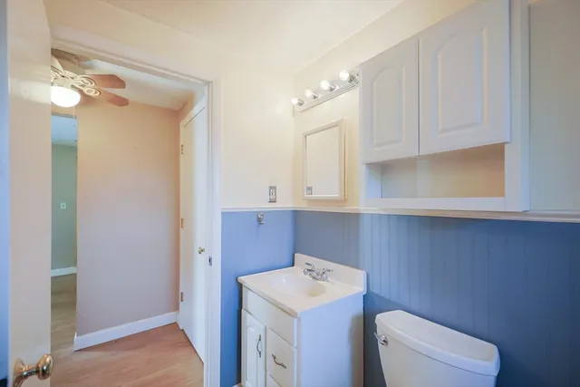 a view of bathroom with a toilet sink