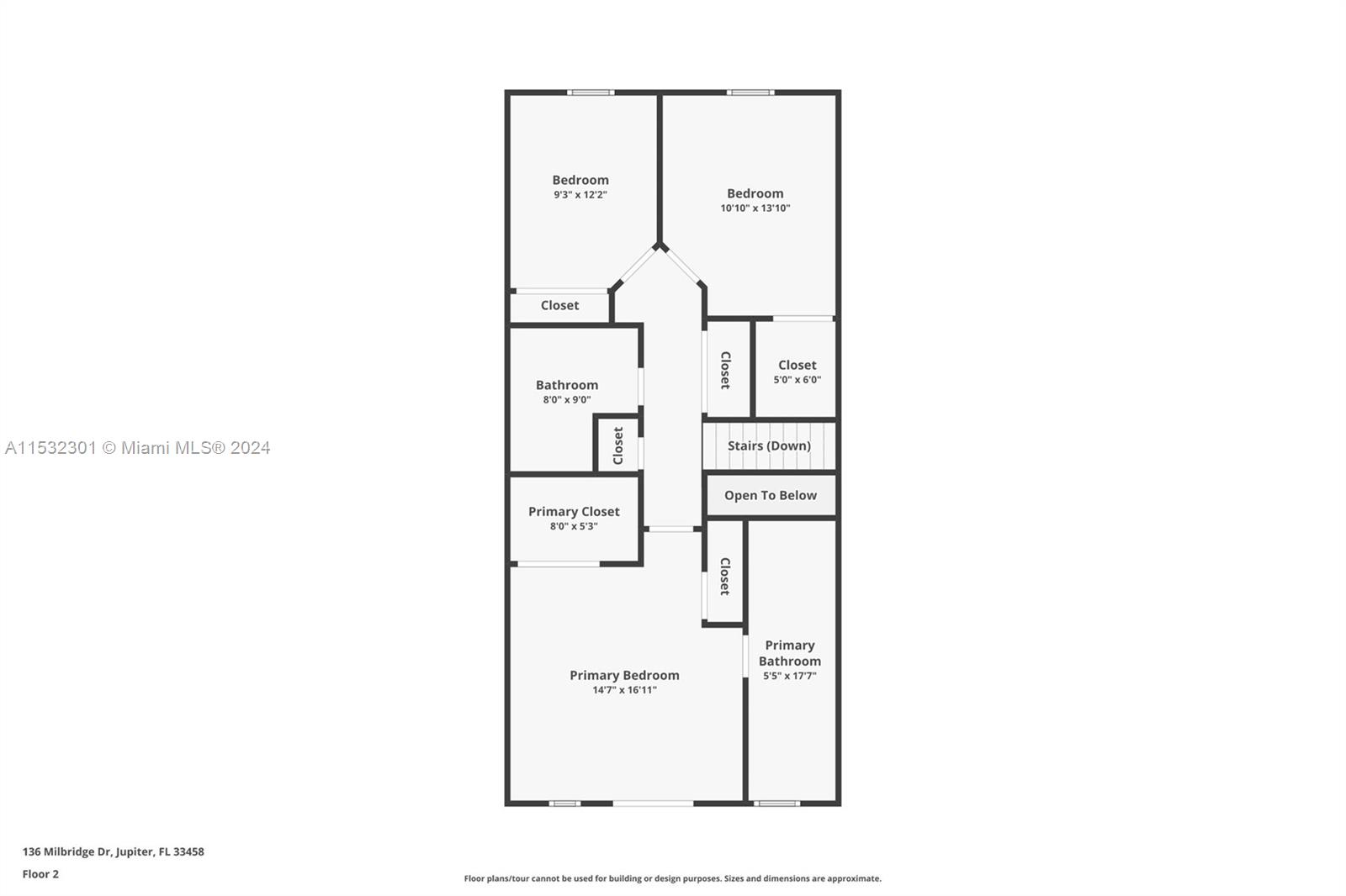 136 Milbridge Drive Jupiter, FL 33458 - Photo 50 of 50 a picture of a floor plan