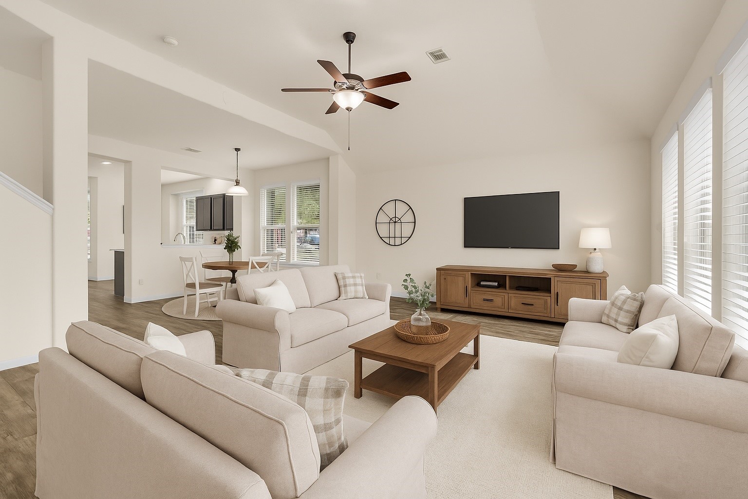 3807 Springcrest Lane Montgomery, TX 77356 - Photo 12 of 31 a living room with furniture a fireplace and a flat screen tv