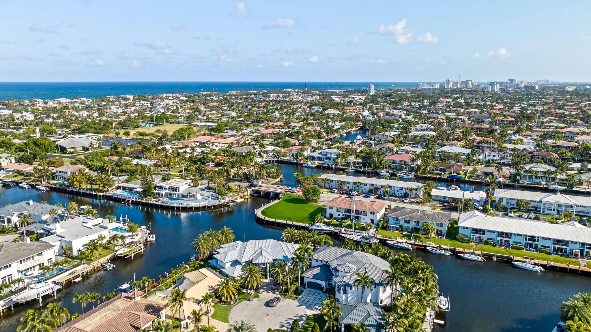 2511 Northeast 36th Street Lighthouse Point, FL 33064 - Photo 7 of 11 Aerial Water View