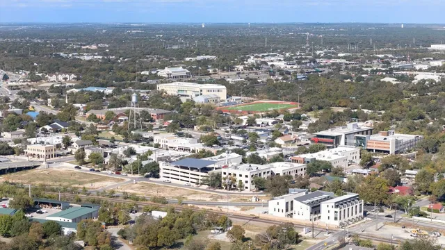 an aerial view of multiple house