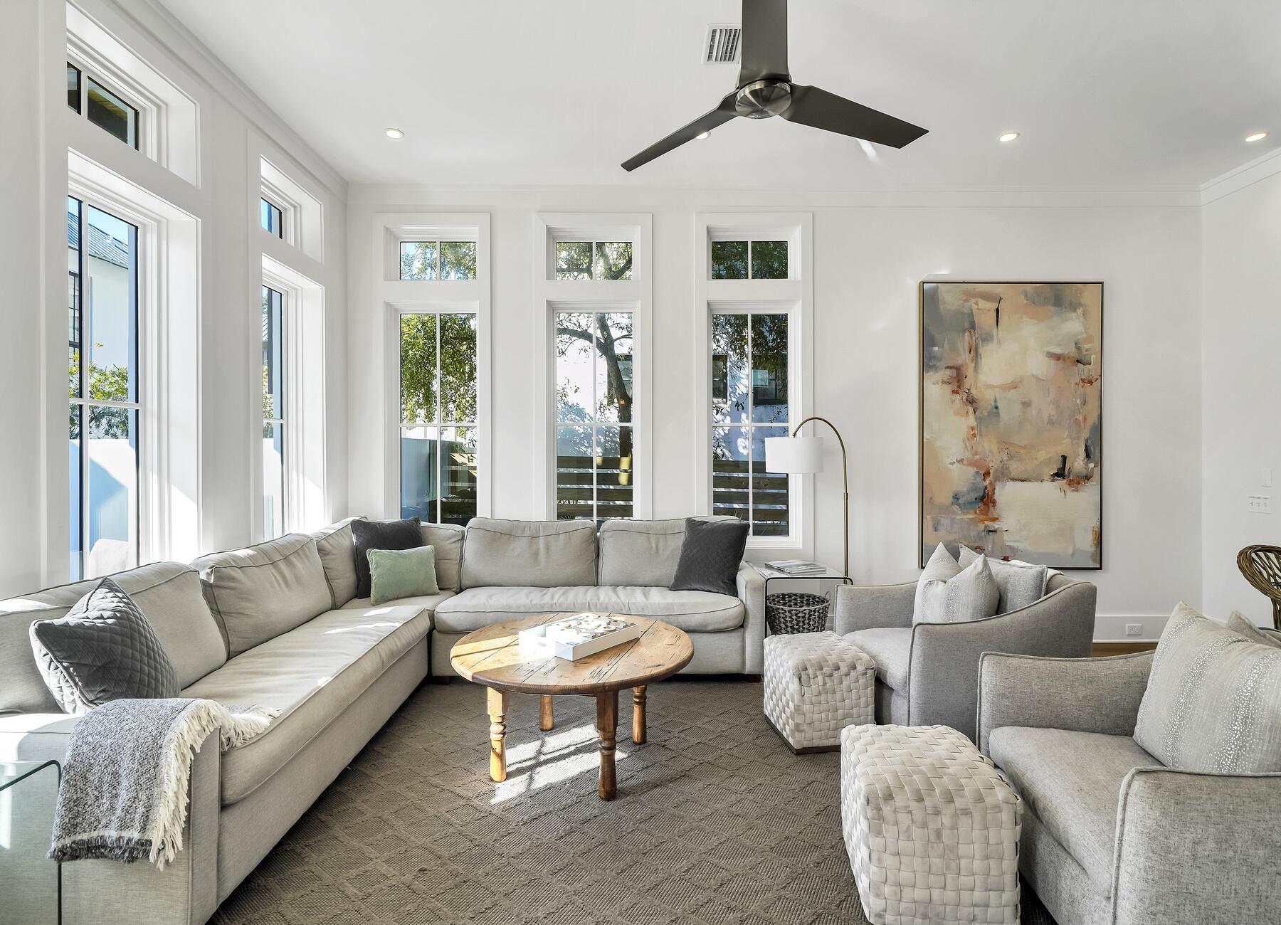 76 North Winston Ln Inlet Beach Inlet Beach, FL 32461 - Photo 26 of 69 a living room with furniture and a large window