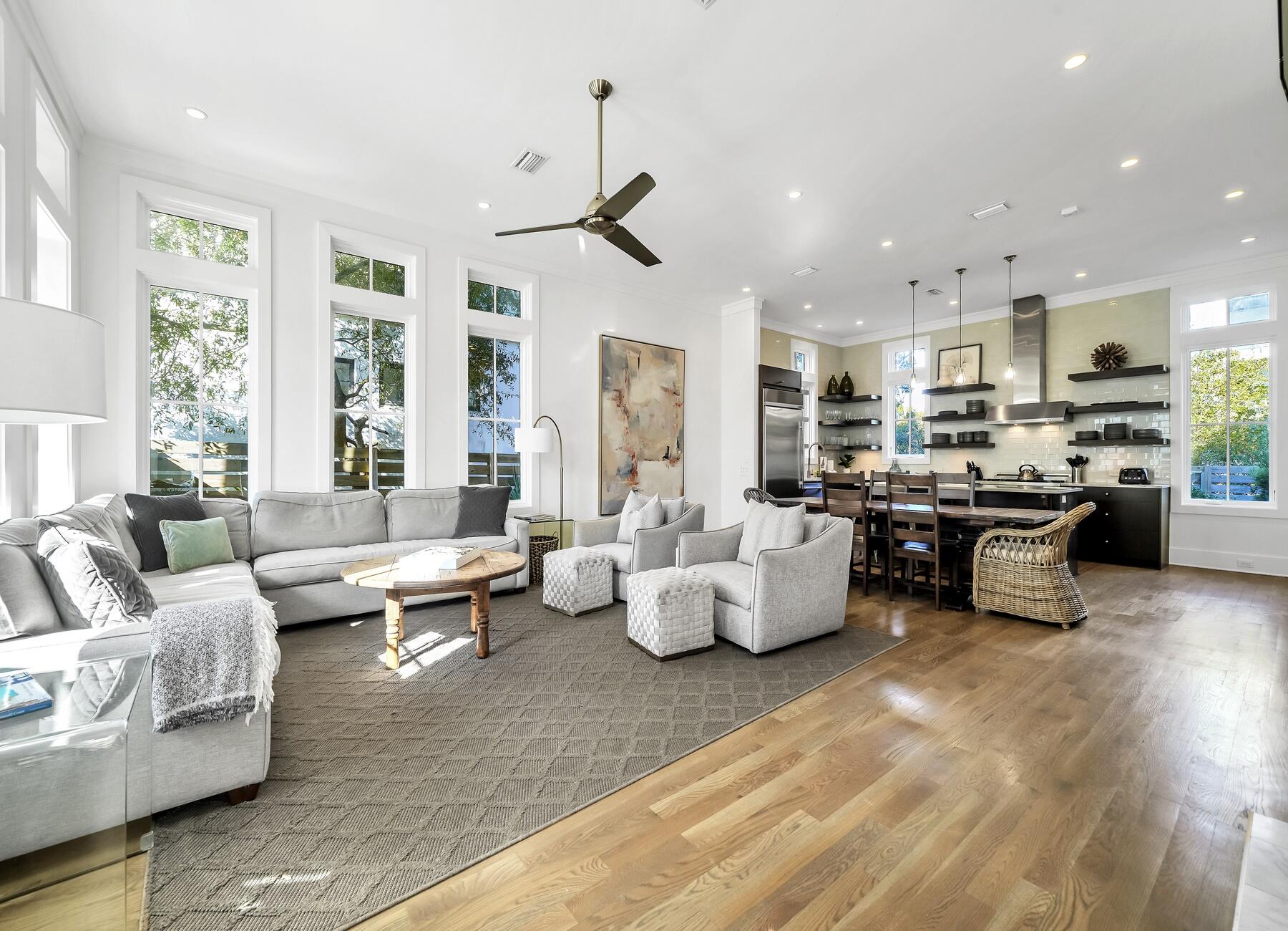 76 North Winston Ln Inlet Beach Inlet Beach, FL 32461 - Photo 28 of 69 a living room with furniture kitchen view and a large window
