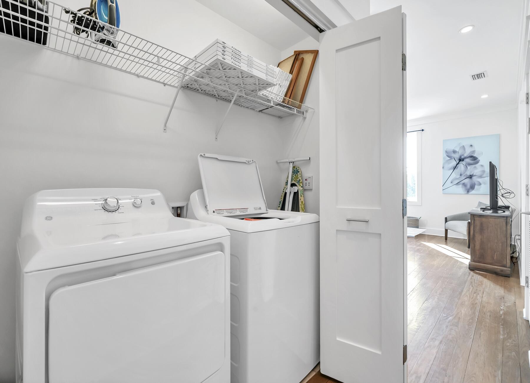 76 North Winston Ln Inlet Beach Inlet Beach, FL 32461 - Photo 57 of 69 a view of storage and utility room with washer and dryer