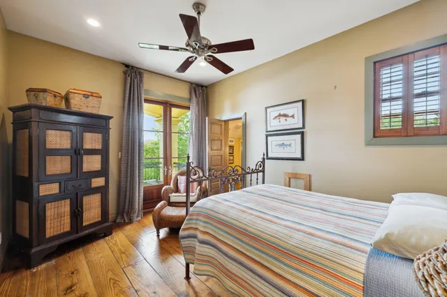 a view of a lake with a patio