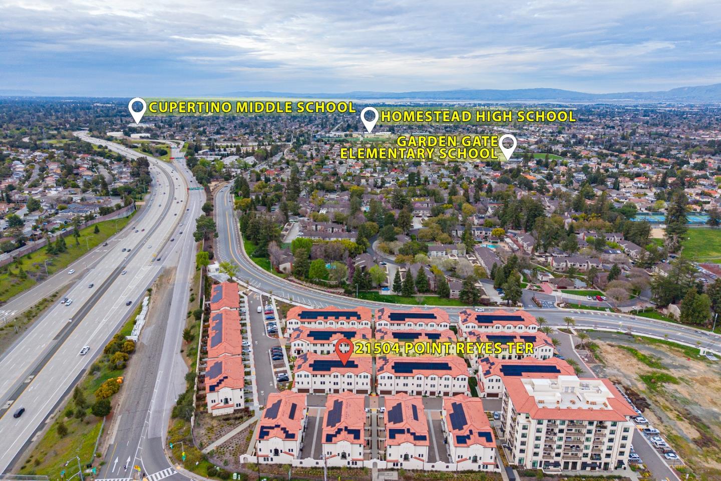 21504 Point Reyes Terrace Cupertino, CA 95014 - Photo 48 of 55 a view of swimming pool with a garden