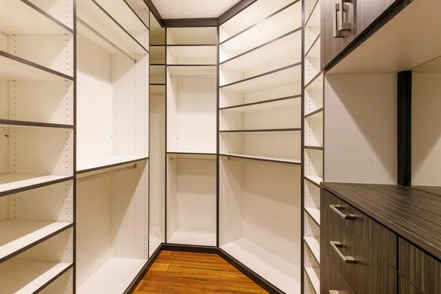 workspace with wooden floor and stairs