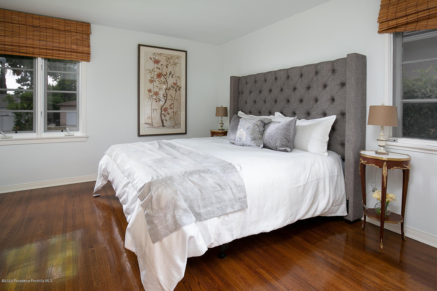 2855 Sheffield Road San Marino, CA 91108 - Photo 28 of 36 a bedroom with a bed and wooden floor