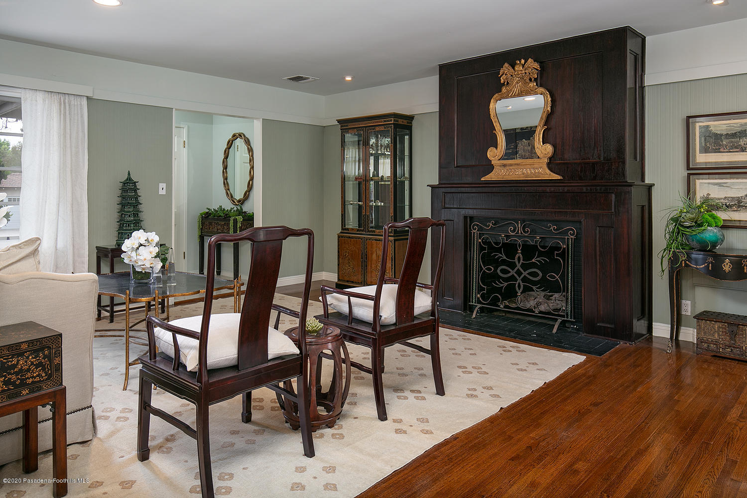2855 Sheffield Road San Marino, CA 91108 - Photo 8 of 36 a living room with furniture and a fireplace