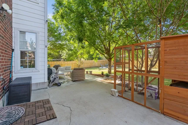 a view of outdoor space with seating area