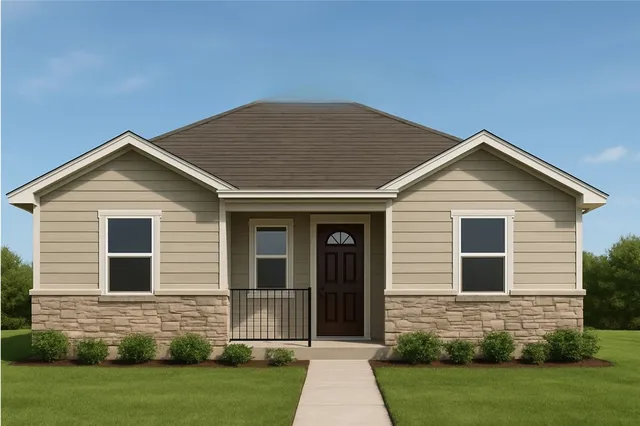 a front view of house with yard