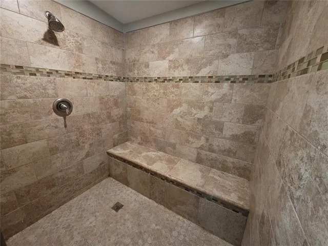 a bathroom with a shower