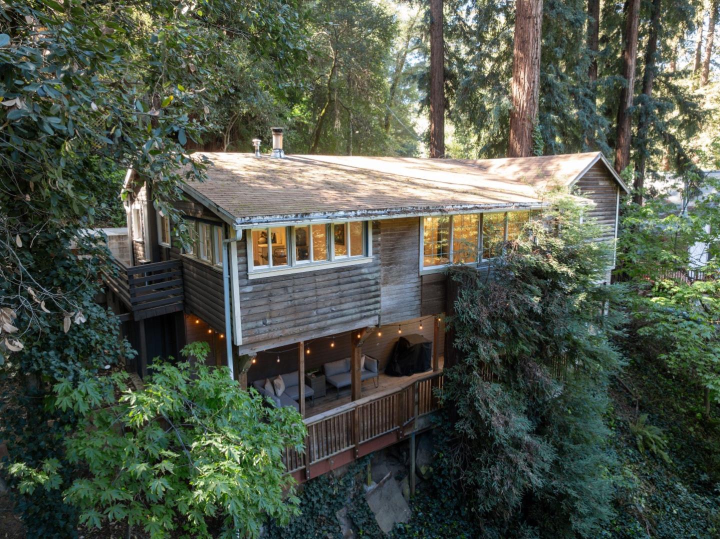 320 Fireside Road Boulder Creek, CA 95006 - Photo 34 of 45 a view of house with a trees in front of it