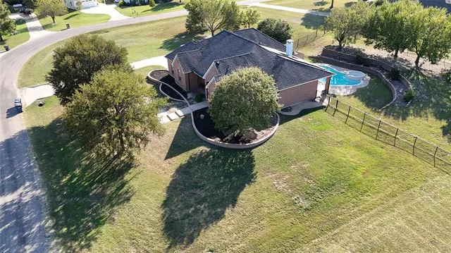 an aerial view of a house