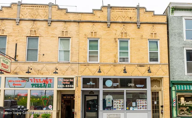 a view of an entrance of the building