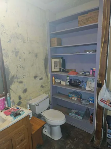 a bathroom with a toilet a sink and a shower