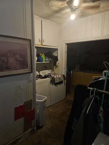 a bathroom with a potted plant