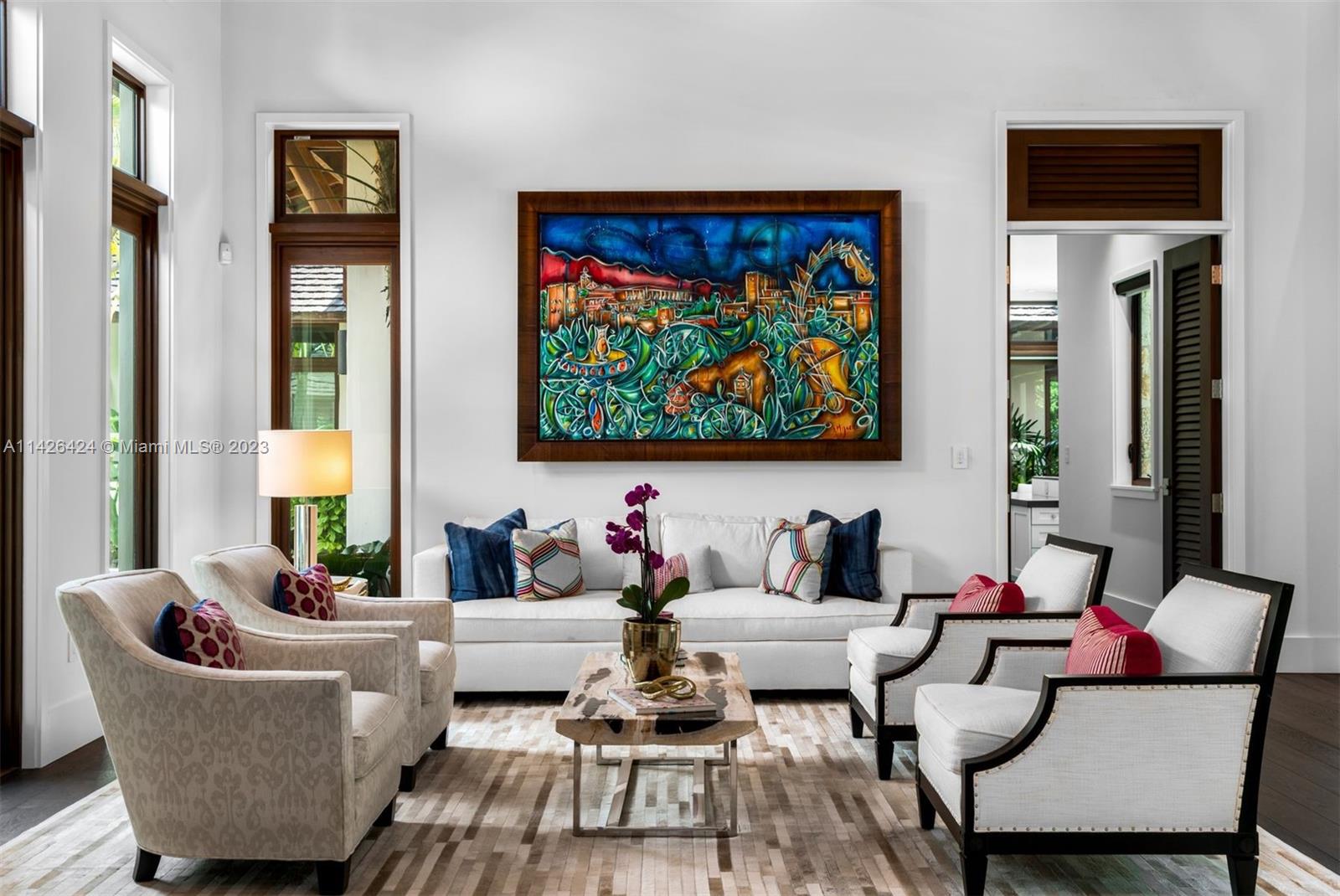 8601 Ponce De Leon Road Miami, FL 33143 - Photo 4 of 39 a living room with furniture and a painting on the wall
