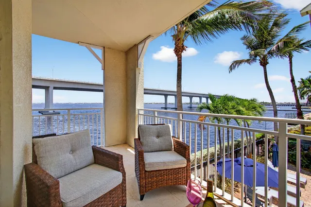 a view of city from terrace with seating space
