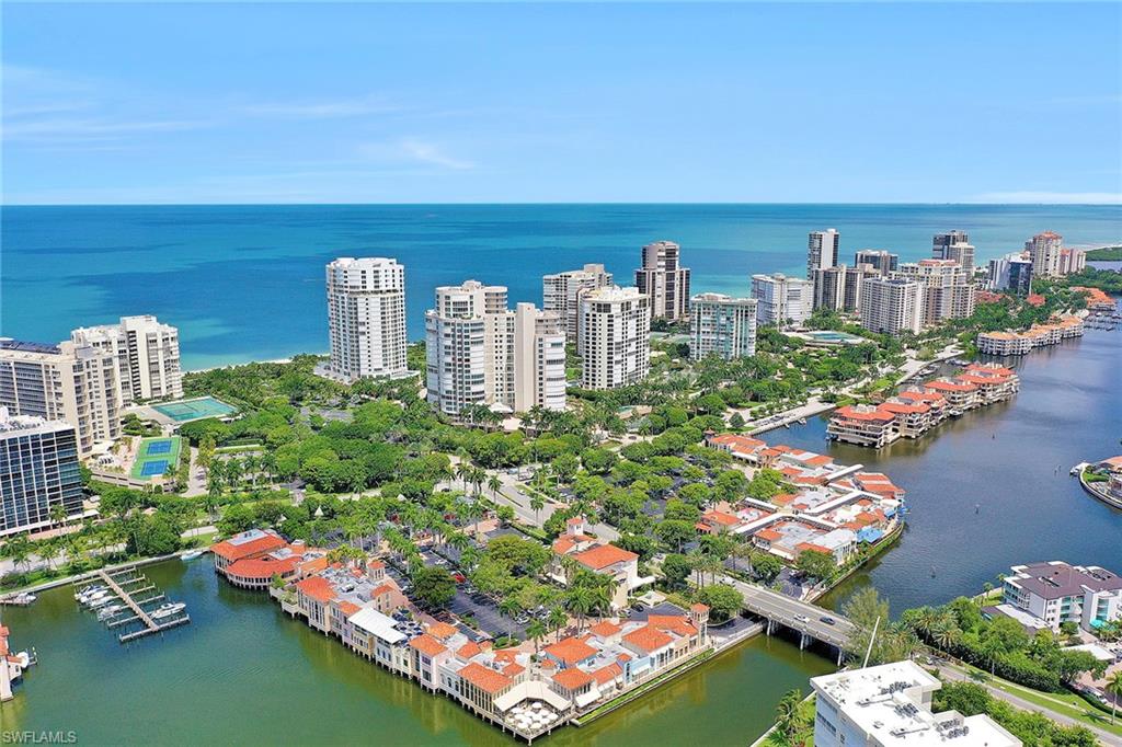 a city view with tall buildings