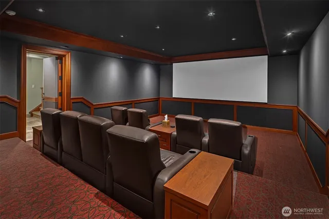 a projector room with furniture