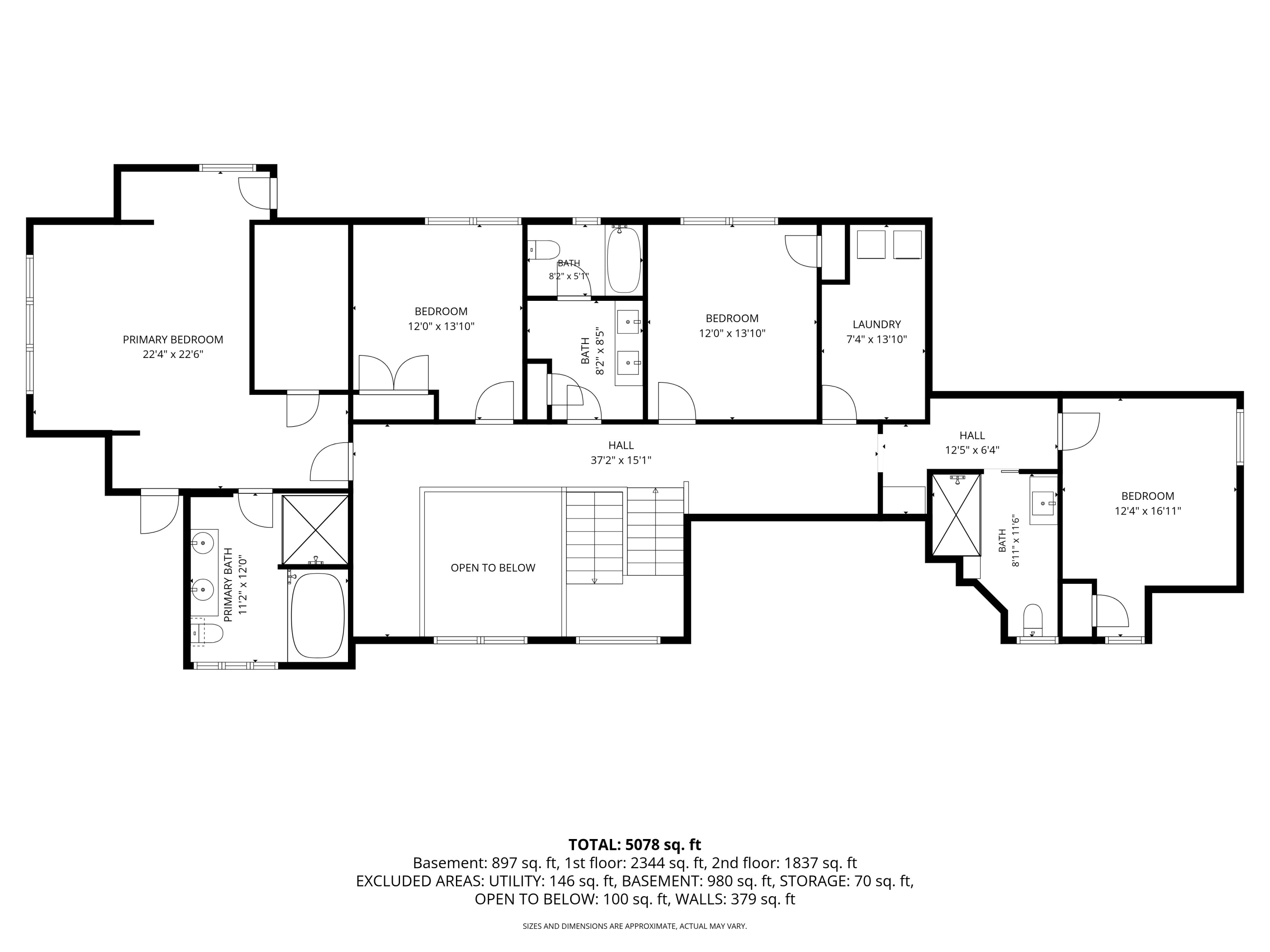 1007 Branch Road Wells, ME 04090 - Photo 54 of 55 Second Floor Layout. Dimensions are approximate