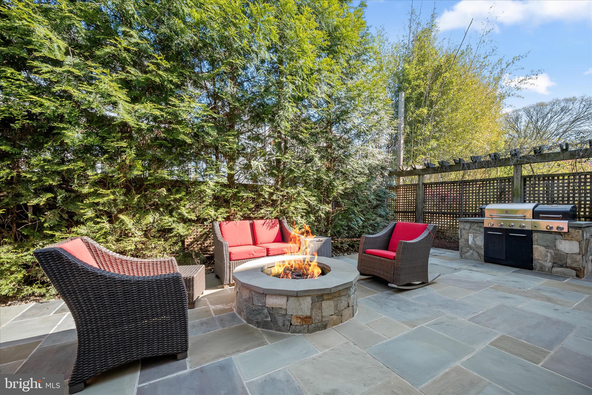 6700 Fairfax Road Chevy Chase, MD 20815 - Photo 61 of 64 Patio with Firepit & Built-In Grill