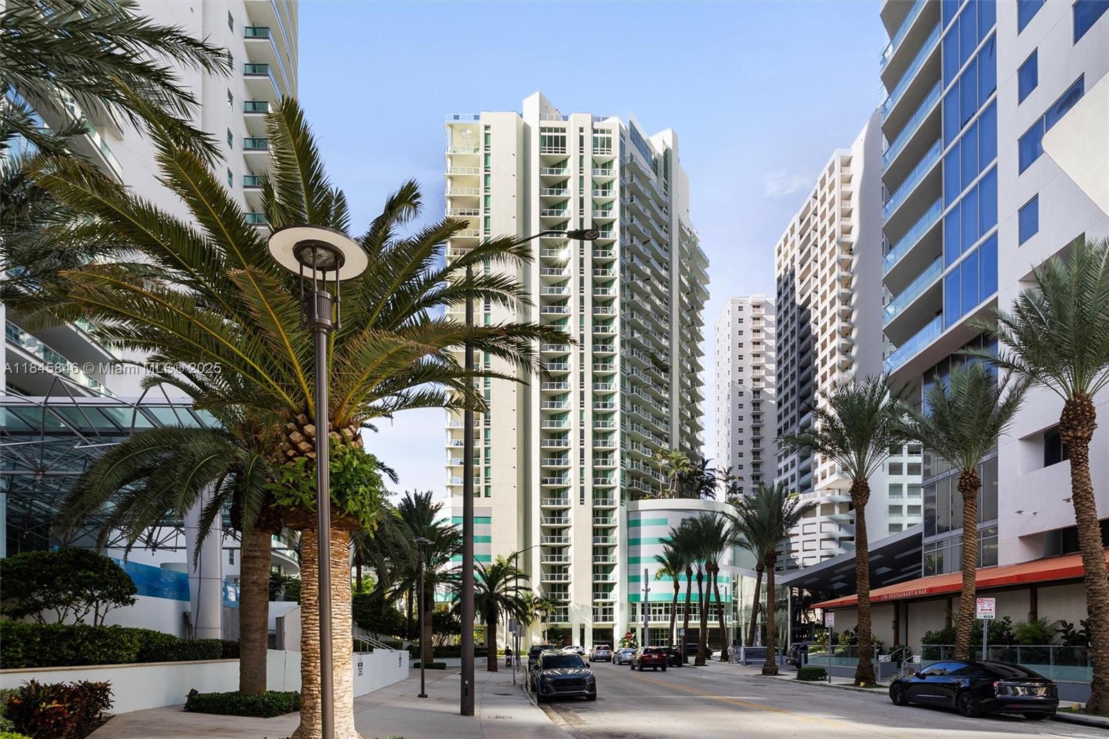 218 Southeast 14th Street, Unit 1904 Miami, FL 33131 - Photo 16 of 28 a city street with tall building and a large tree