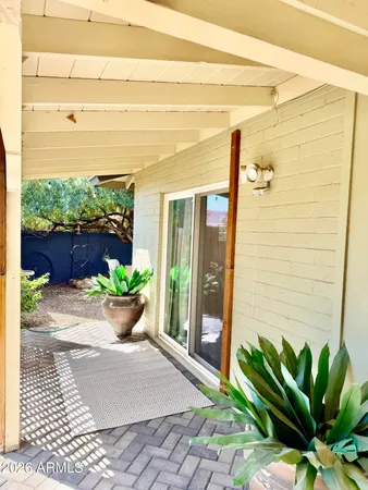 a view of a potted plants in front of a door